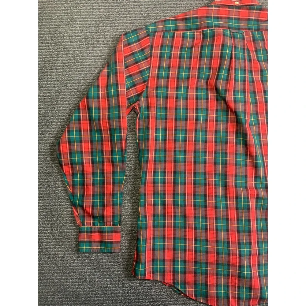Vintage Levi's Colorgraphs Plaid Shirt Mens M Long Sleeve Button Down Christmas